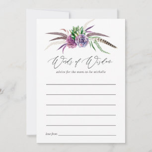 Mystical Succulents Bridal Shower Advice Card