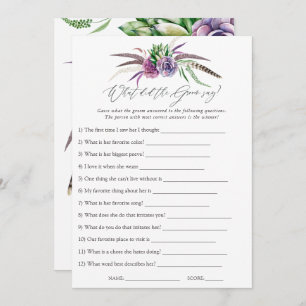 Mystical Succulents Bridal Shower Game Invitation