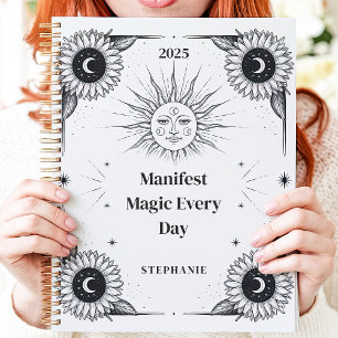 Mystical Sun and Moon Custom Name Manifestation  Planner