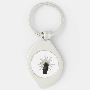Mystical Sun Silhouette Celestial Artistic T-Shirt Key Ring