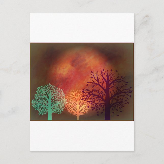 Mystical Sun Trees Postcard (Front)