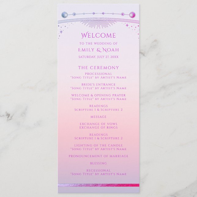 Mystical Sunset Pink Sun Moon Astronomy Space Program (Front)