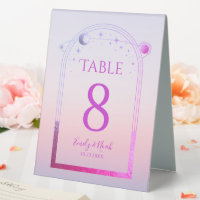 Mystical Sunset Pink Sun Moon Stars Wedding