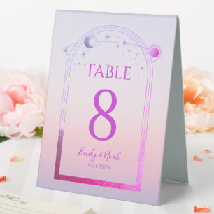 Mystical Sunset Pink Sun Moon Stars Wedding