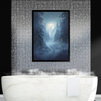 Mystical Surreal Snowy Forest Art Print