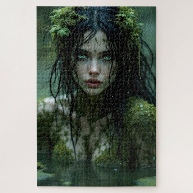 Mystical Swamp Goddess in Green Waters Muse Jigsaw Puzzle (Vertical)