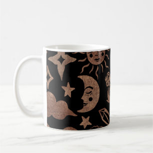 Mystical symbols: snake, sun, moon. coffee mug