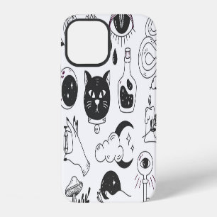 Mystical Tattoo: Hand-Drawn Vintage Badge iPhone 12 Case