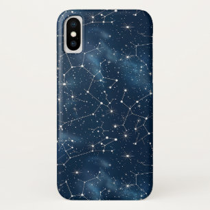 Mystical Teal White Cosmic Stars Nebula iPhone X Case