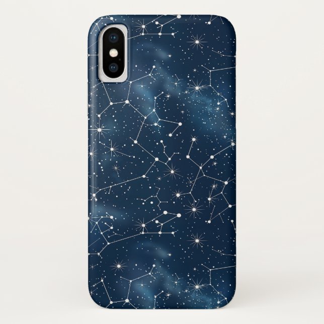 Mystical Teal White Cosmic Stars Nebula Case-Mate iPhone Case (Back)