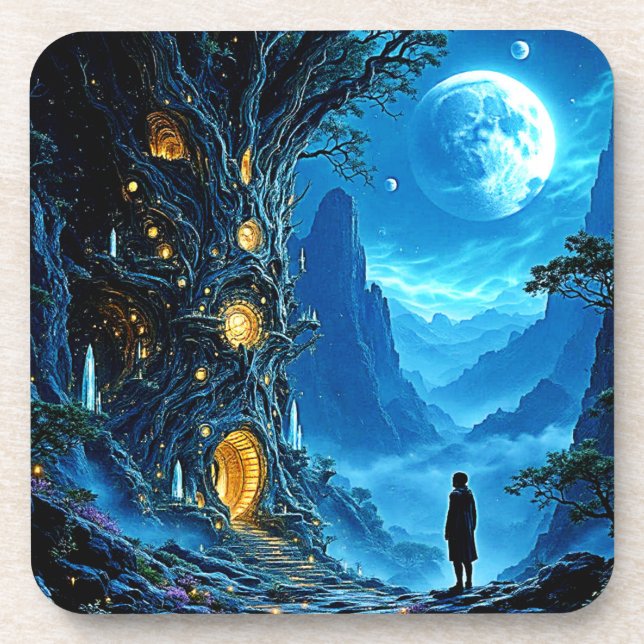 Mystical Tree Home Dreamscape Coaster (Front)