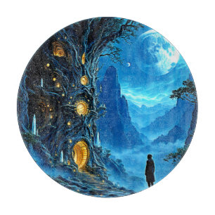 Mystical Tree Home Dreamscape Cutting Board