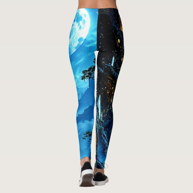 Mystical Tree Home Dreamscape Leggings (Back)