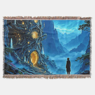Mystical Tree Home Dreamscape Throw Blanket