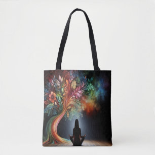 Mystical Tree & Meditation: Serenity & Harmony Tote Bag