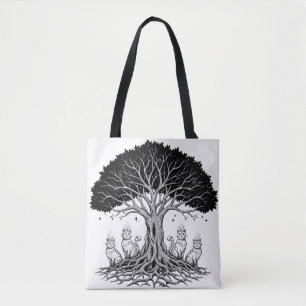 mystical tree of life tote bag