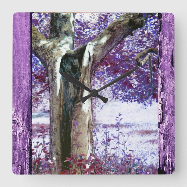 Mystical Tree Square Wall Clock (Front)