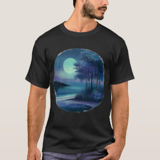 Mystical Twilight Forest by the Lake T-Shirt