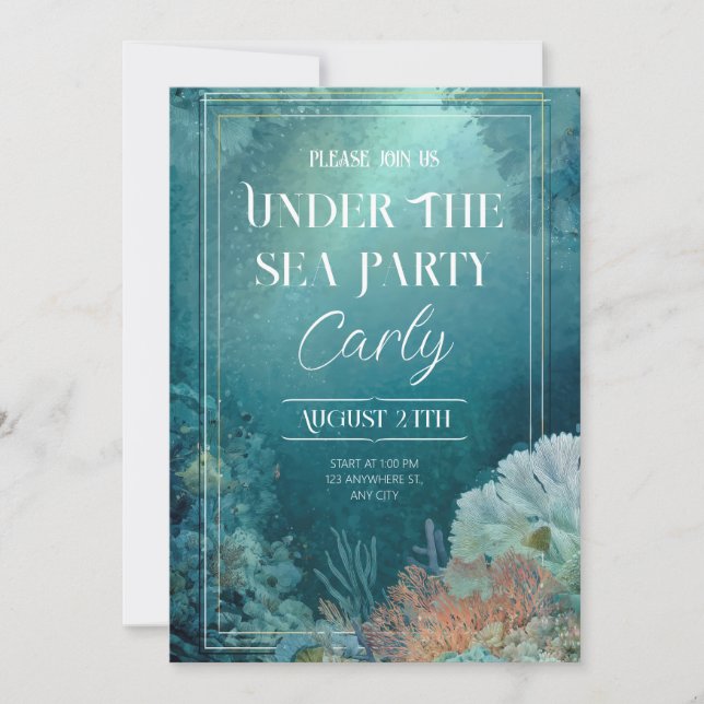 Mystical Under the Sea Party Invitation (Front)