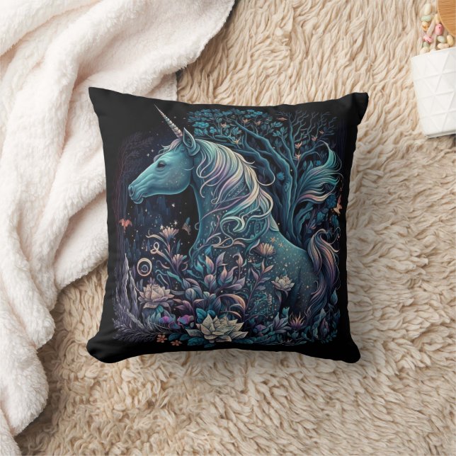 Mystical Unicorn - Fantasy Forest Cushion (Blanket)