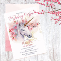 Mystical Unicorn Floral Girl 1st Birthday Party