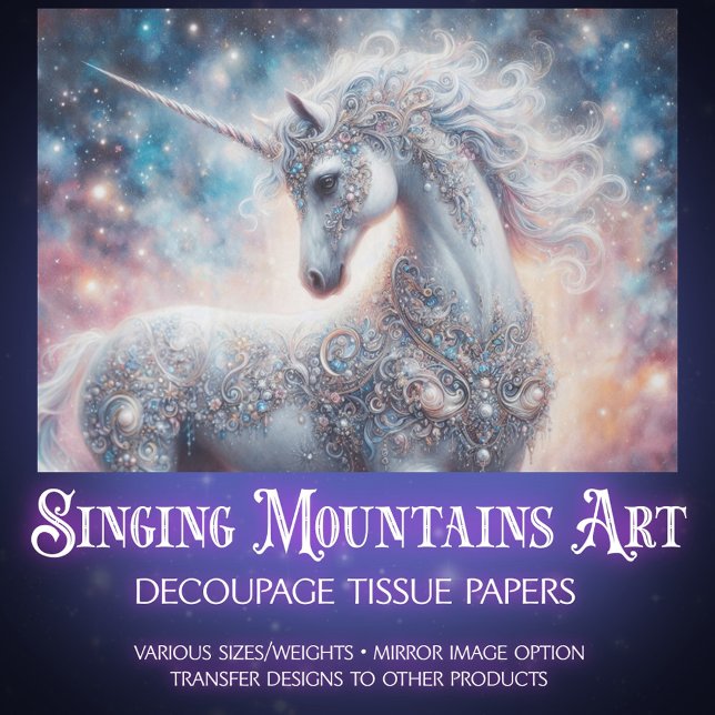 Mystical Unicorn Galaxy Decoupage  Tissue Paper (Creator Uploaded)