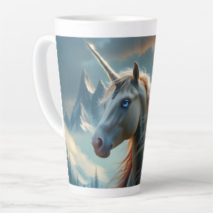 Mystical Unicorn in Enchanted Mountains Latte Mug