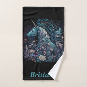 Mystical Unicorn - Personalised Fantasy Forest Bath Towel Set