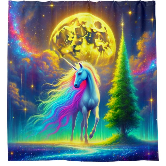 Mystical Unicorn Shower Curtain (Front)