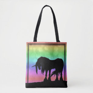 Mystical Unicorn (soft rainbow/misty circles) Tote Bag