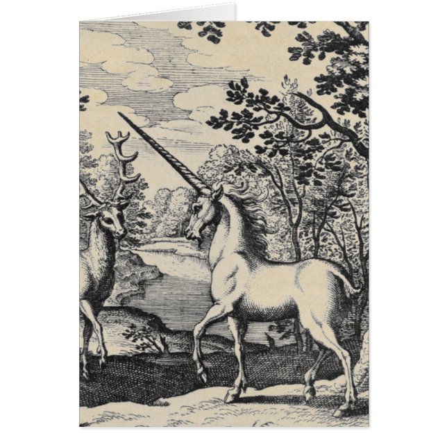 Mystical Unicorn Symbol Greeting Cards (Front)