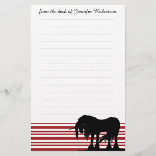 Mystical Unicorn w/lines (red stripes) Stationery