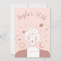 Mystical Universe 50th Birthday Musk Pink Coasters