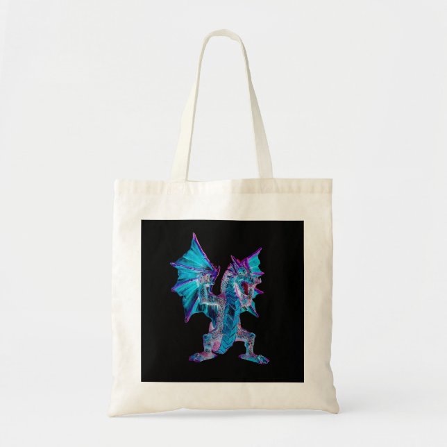 Mystical Vibrant Fantasy Aqua Dragon Everyday Tote Bag (Front)