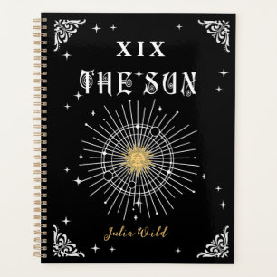 Mystical W Fortune Tarot The Sun Halloween Gothic Planner
