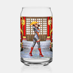Mystical Warrior Princess Eastern Fantasy Style Can Glass