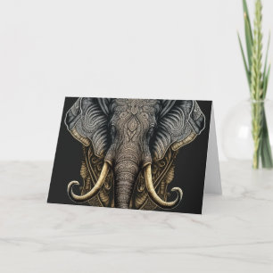 Mystical Watercolor Elephant Thank You Card