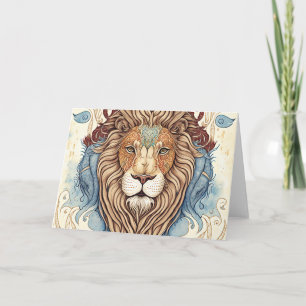 Mystical Watercolor Lion Thank You Card