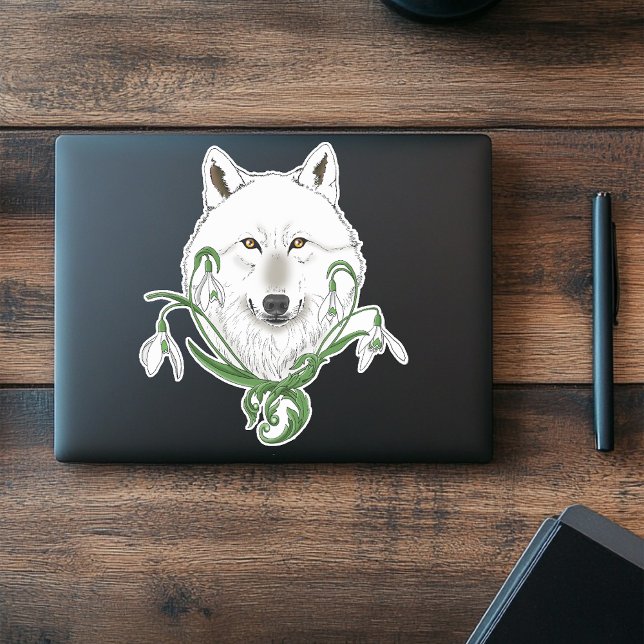 Mystical White Arctic Wolf Winter Snowdrop Blue (Creator Uploaded)