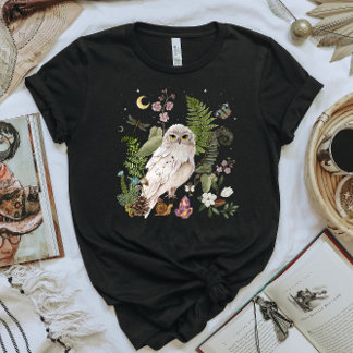 Mystical White OWL Cottagecore T-shirt