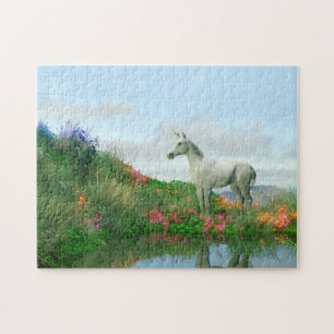 Mystical White Unicorn   Fantasy Jigsaw Puzzle