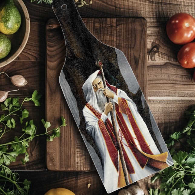 Mystical White Wizard Raven Oak Tree Fantasy Cutting Board (Creator Uploaded)