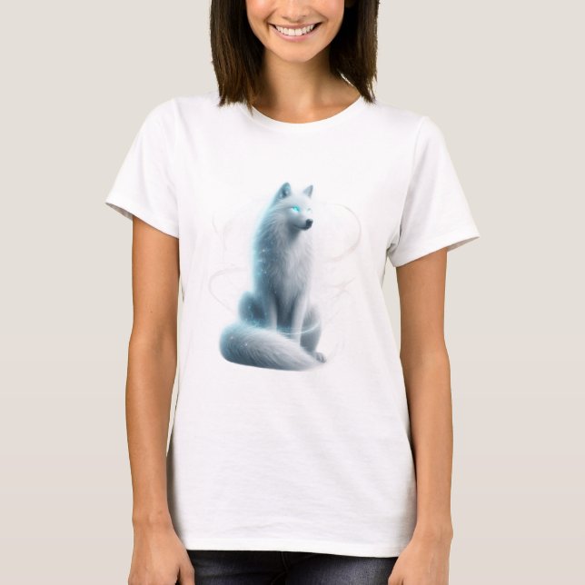 Mystical White Wolf – Guardian of the Spirit Realm T-Shirt (Front)
