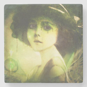 Mystical Willow Tree Fairy Fantasy Art Stone Coaster