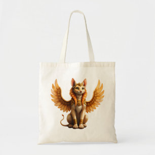 Mystical Winged Cat Sphinx – Egyptian Fantasy Art. Tote Bag