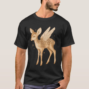 Mystical Winged Fawn Cottagecore T-Shirt