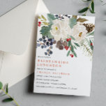 Mystical Winter | Bridesmaids Luncheon Wedding Invitation<br><div class="desc">Celebrate and thank your best girls before the big day! Our beautiful floral bridesmaids luncheon invitations are bursting with elegant watercolor winter flowers in chic shades of blue and grey. Design features a spray of blooming flowers in the upper right corner, surrounded by leaves and buds in soft greens, greys...</div>