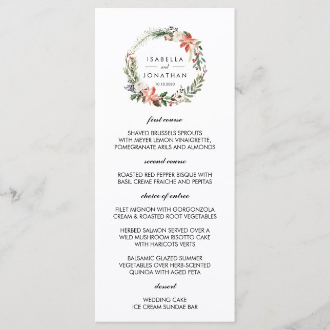 Mystical Winter  | wedding  Menu (Front)