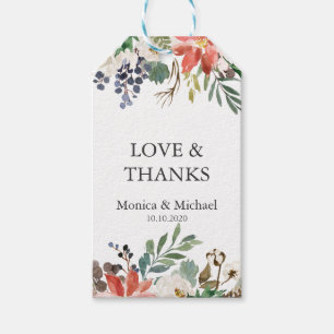 Mystical Winter Wedding NAMES Thank You Favour Gift Tags