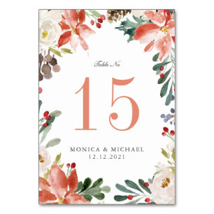 Mystical Winter WEDDING Personalised Table Number
